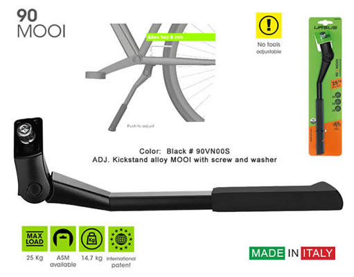 Art. R90 - Alloy Adjustable Rear KickStand “MOOI” Art. R90 - Alloy Adjustable Rear KickStand “MOOI”